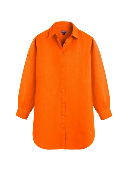  Vilebrequin Long-sleeves Mini Dress - Orange 