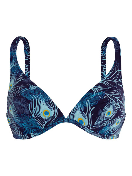  Vilebrequin Peacock-print Bikini Top - Blue 