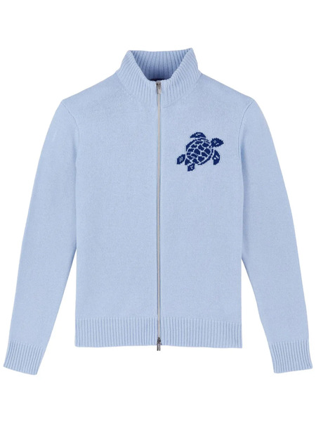  Vilebrequin Wool Cashmere Full Zip Sweater Turtle - Blue 