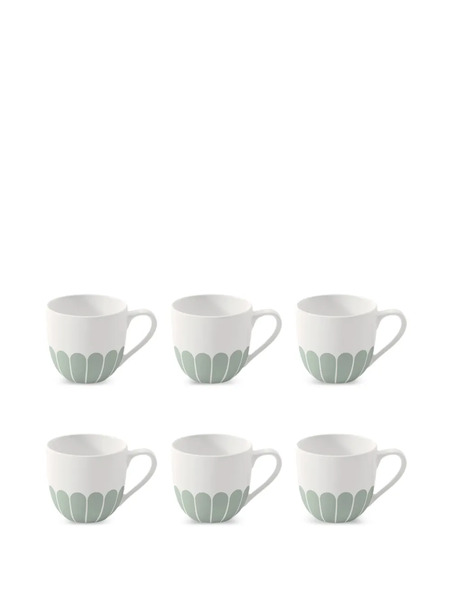  Villeroy & Boch Flower-pattern Coffee Cups (set Of Six) - Green 