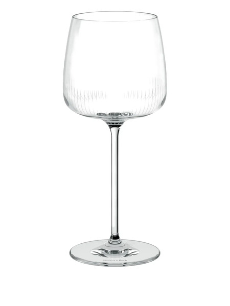  Villeroy & Boch Linear-etched Wine Glasses (set Of Four) - White 