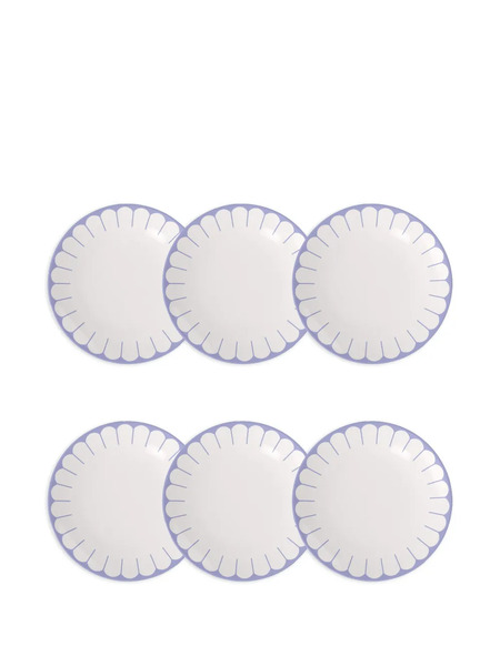  Villeroy & Boch Scalloped-edge Plate Set - Blue 