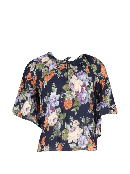  Vilshenko Lena Floral-print Blouse - Blue 