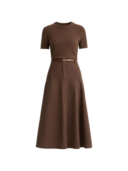  Vince Belted A-line Midi Skirt - Brown 