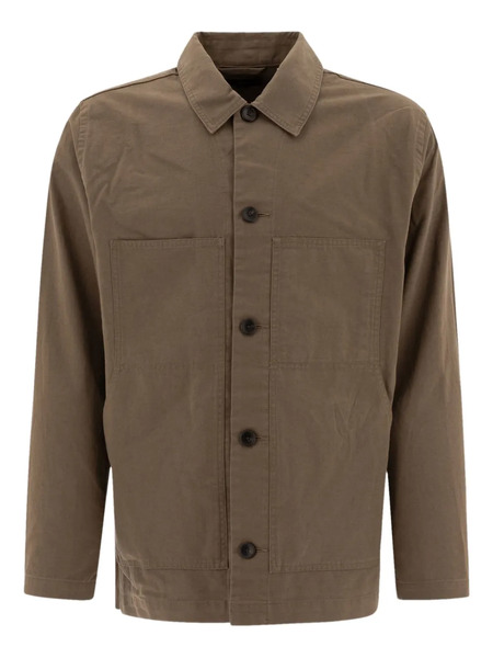  Vince Button-front Patch-pocket Jacket - Brown 