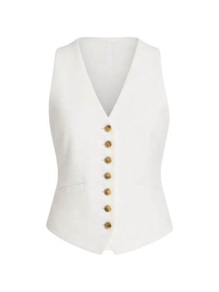  Vince Buttoned Vest - White 