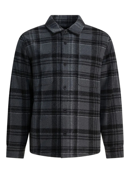  Vince Checked Shirt Jacket - Grey 