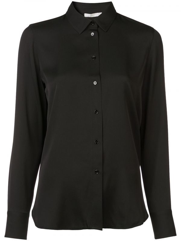  Vince Classic Silk Shirt - Black 