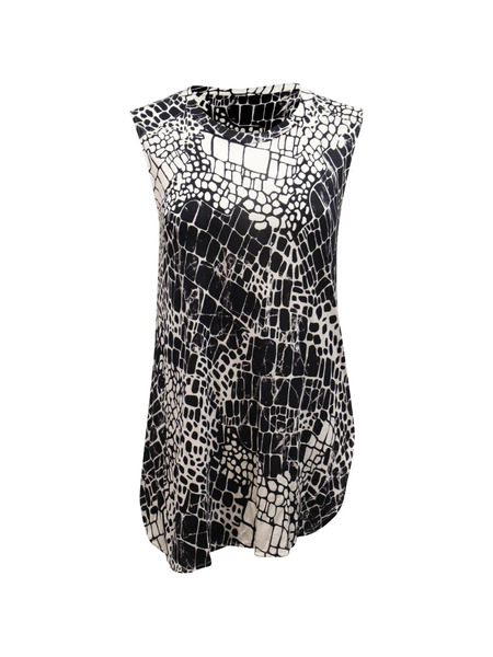  Vince Croc-print Sleeveless Top - White 