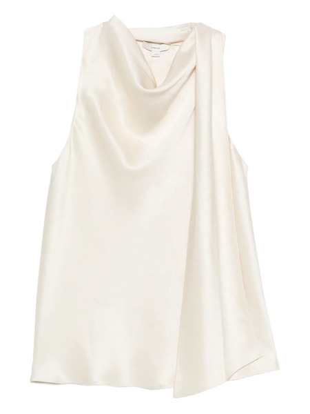  Vince Draped Sleeveless Top - Neutrals 