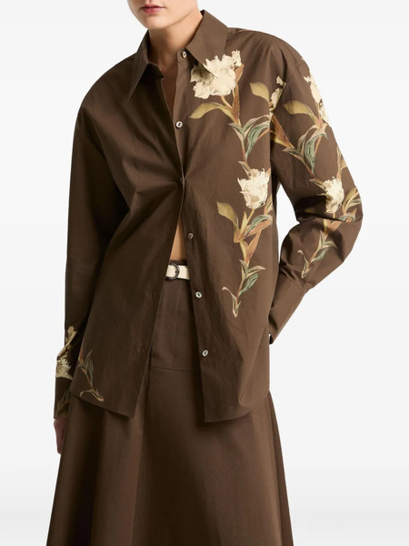  Vince Floral-print Shirt - Brown 