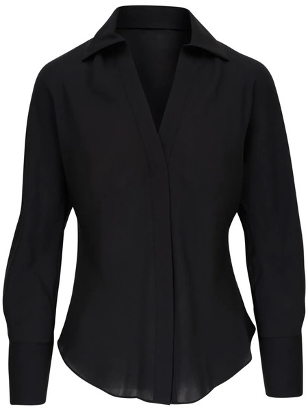  Vince Georgette Silk Shirt - Black 