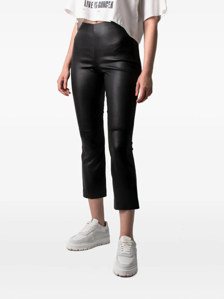  Vince Leather Flared Trousers - Black 