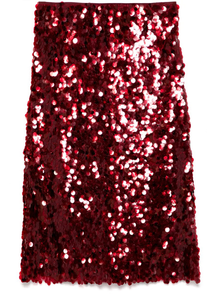  Vince Paillette Bias Midi Skirt - Red 