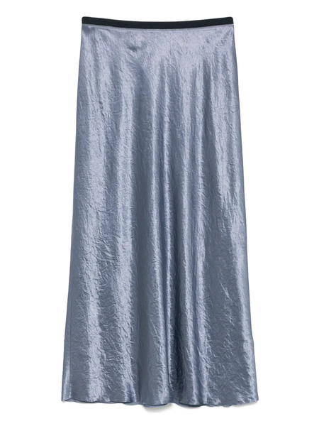 Vince Satin Bias Midi Skirt - Blue 