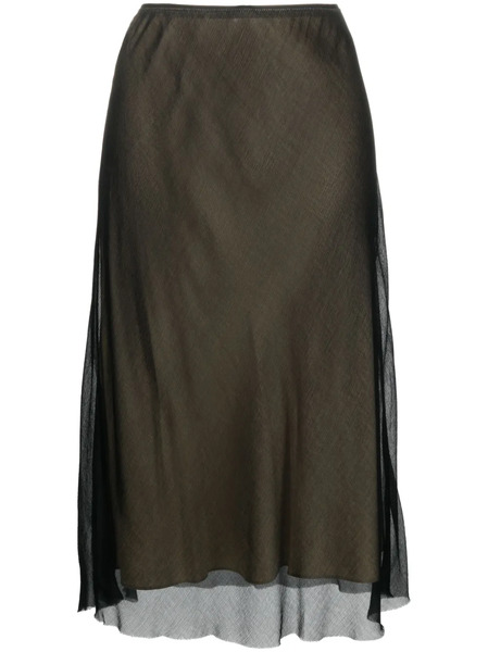 Vince Sheer Slip Midi Skirt - Brown 