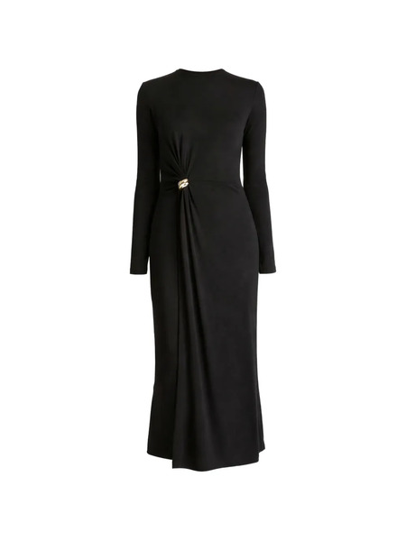  Vince Side Drape Midi Dress - Black 