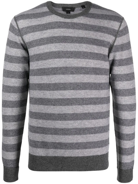  Vince Striped Knit Jumper - Grey 