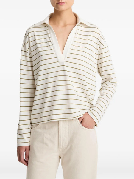  Vince Striped V-neck T-shirt - Neutrals 