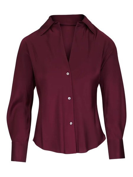  Vince V-neck Long-sleeve Shirt - Red 