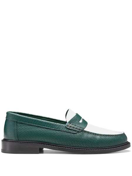  Vinny's Embossed-leather Loafers - Green 