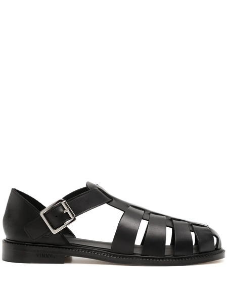  Vinny's Leather Fisherman Sandals - Black 
