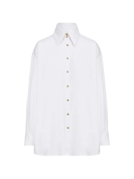  Violante Nessi Dadamaino Geometric-button Oversized Shirt - White 