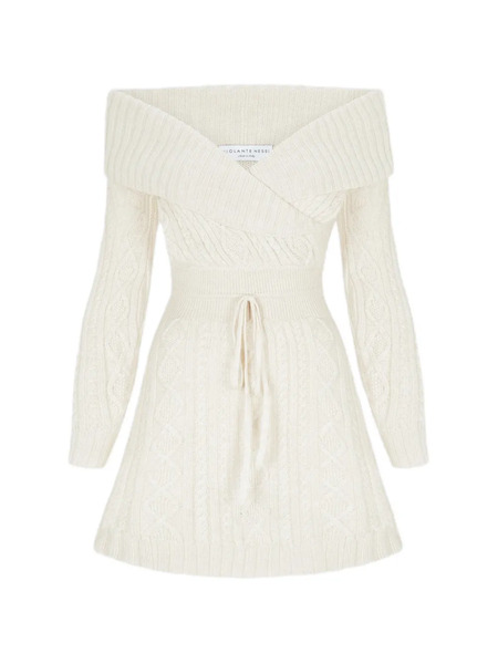  Violante Nessi Victorie Off-shoulder Mini Dress - Neutrals 
