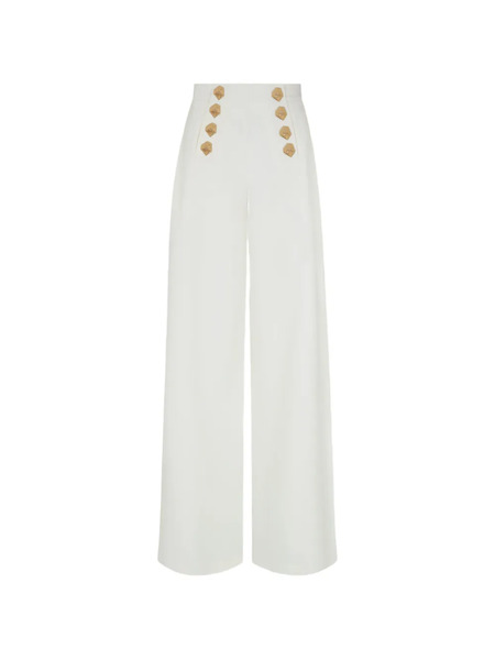  Violante Nessi Viotti Button Wide-leg Pallazo Pants - White 