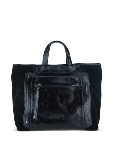  Visona` Leather Tote Bag - Black 