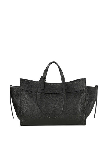  Visona` Leather Tote Bag - Black 