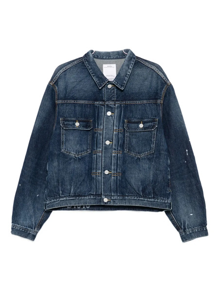  Visvim 101x Paint-splatter Denim Jacket - Blue 