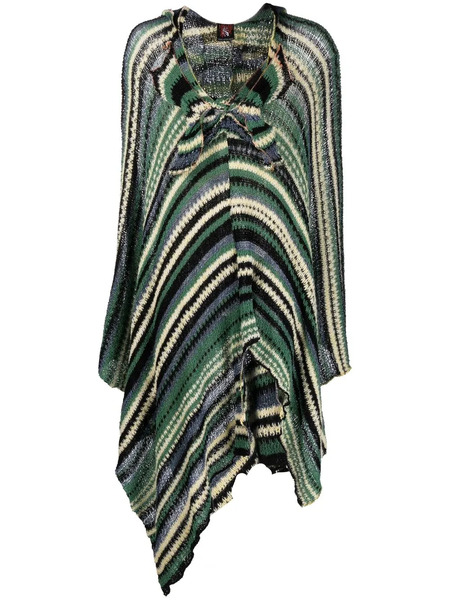  Vitelli Butterfly Knit Longline Poncho - Green 
