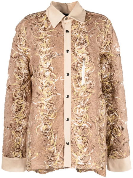  Vitelli Distressed-effect Long-sleeve Shirt - Neutrals 