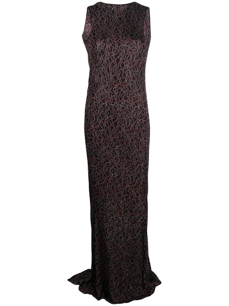  Vitelli Draped-detailing Floor-length Dress - Black 