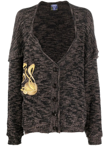  Vitelli Embroidered-detail Knit Cardigan - Brown 