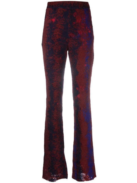  Vitelli Flared Contrasting-stitch Trousers - Purple 