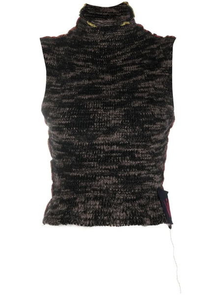  Vitelli Melange-effect Sleeveless Top - Brown 