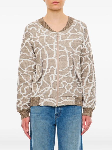  Vitelli Patterned Zip-front Cardigan - Neutrals 