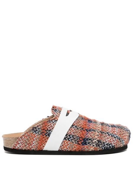  Vitelli Slip-on Zigzag-edge Slides - Brown 