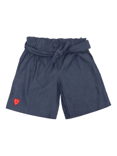  Vivetta Bow-embellished Heart-embroidered Shorts - Blue 