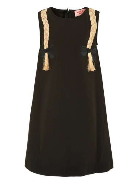  Vivetta Braid Bow Mid Dress - Black 