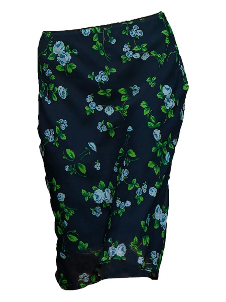  Vivetta Floral-print Pencil Skirt - Blue 