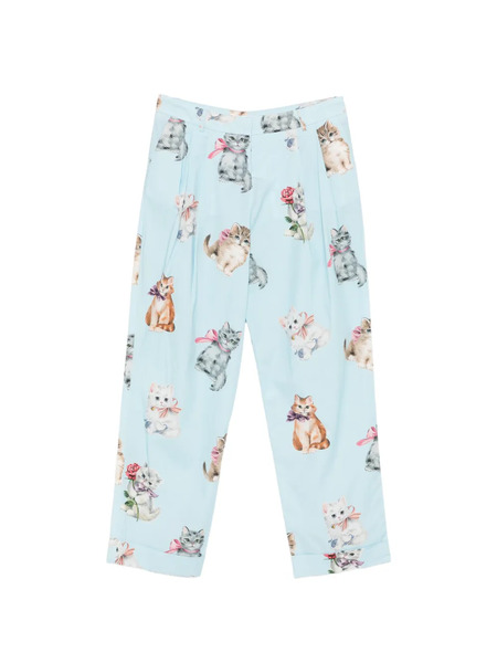  Vivetta Kitten Print Trousers - Blue 