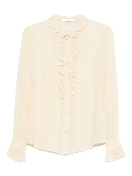  Vivetta Ruffled Silk Blouse - Neutrals 
