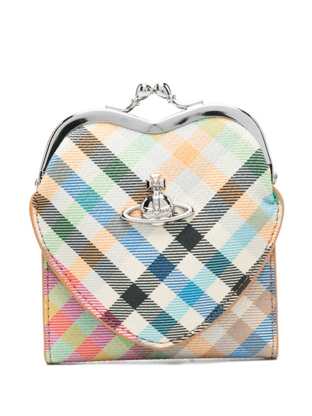  Vivienne Westwood Heart-shape Check Wallet - Neutrals 