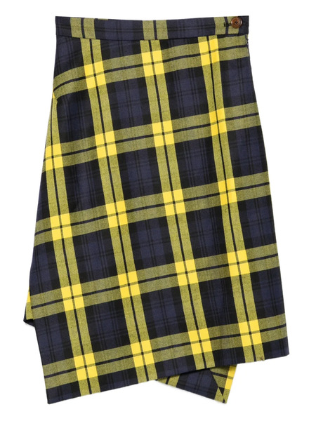  Vivienne Westwood Infinity Checked Asymmetric Midi Skirt - Blue 