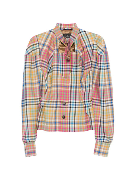  Vivienne Westwood Plaid Button Front Top - Neutrals 