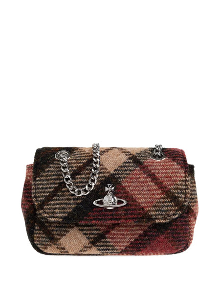 Vivienne Westwood Small Tartan-pattern Chain-strap Wallet - Brown 