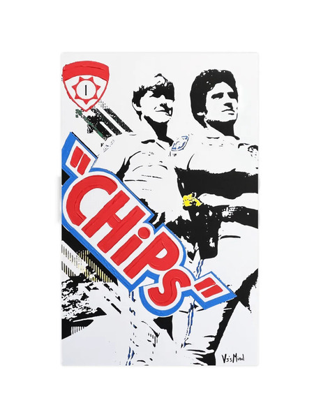  Vj’s Mind Chips Embossed Painting - White 